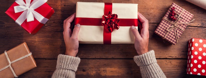 Man holding a gift box