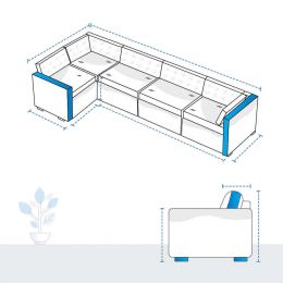 Custom L Shape Sofa Covers - Design 6