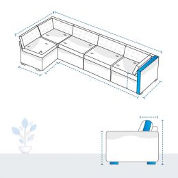 Custom L Shape Sofa Covers - Design 7