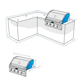 L-shaped Island Kitchen Covers - Right