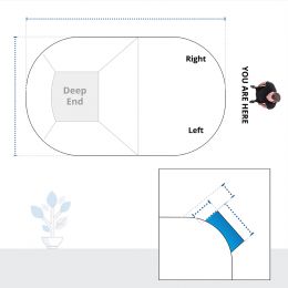 Oval Pool Cover - Left/Right Steps