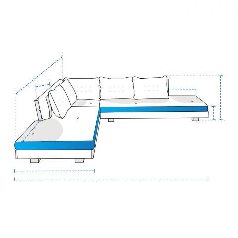 L shaped couch on sale size